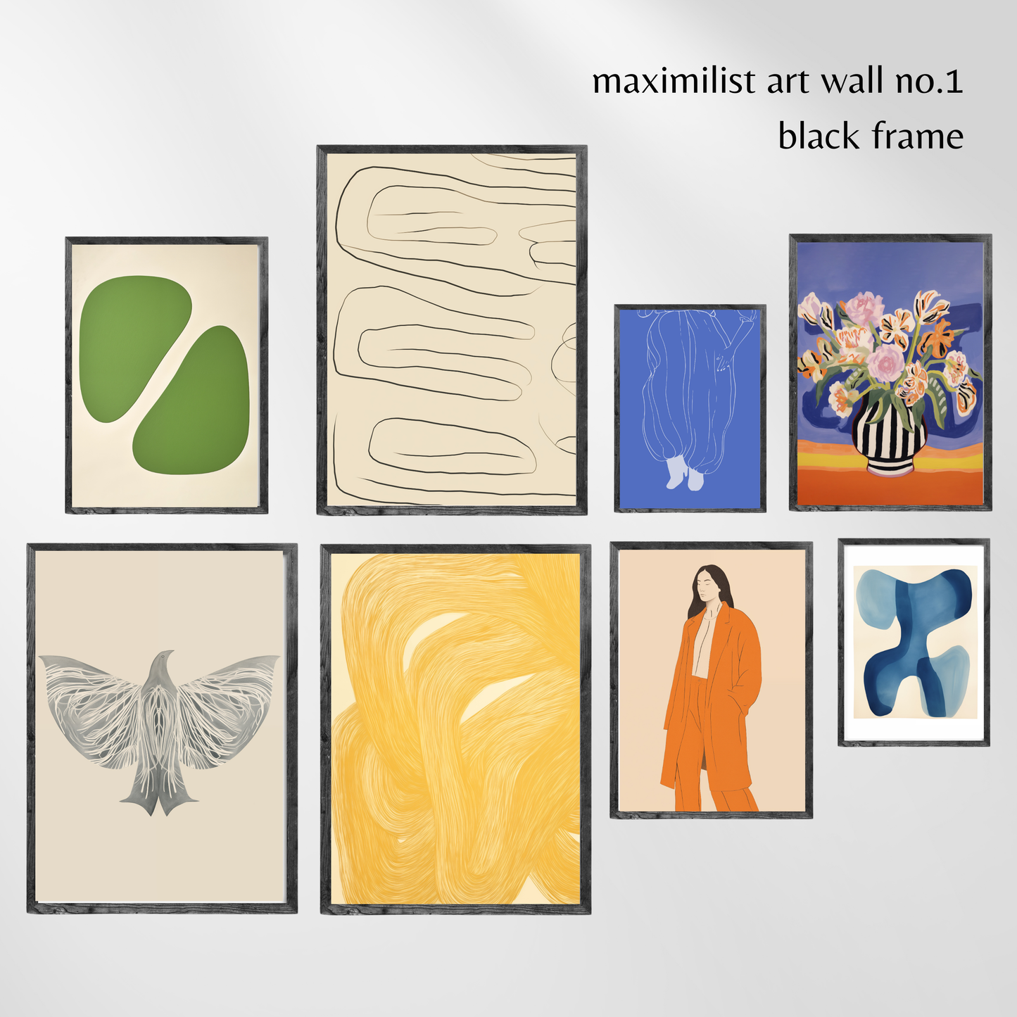 Maximalist Brights Art Gallery - 8 piece
