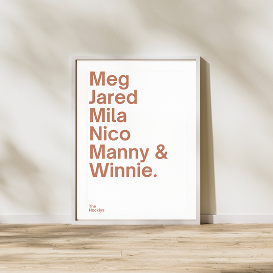 Family Names Rust (Personalised)