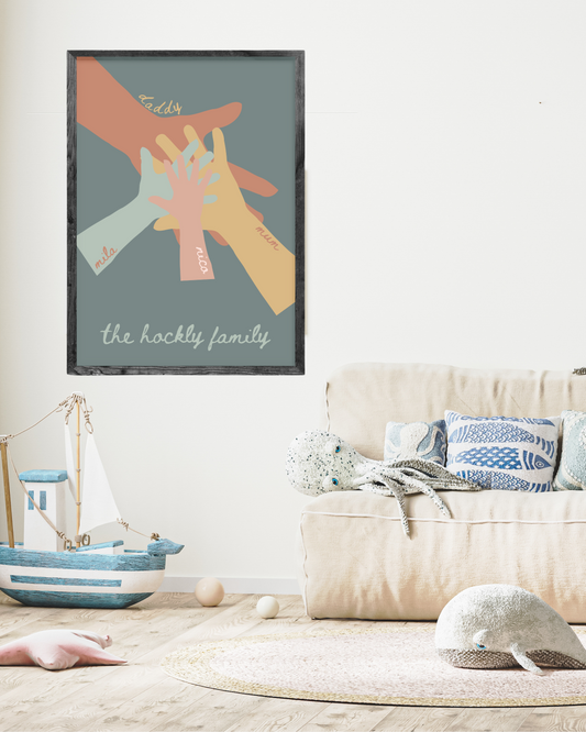 Family Hands Green (Personalised)