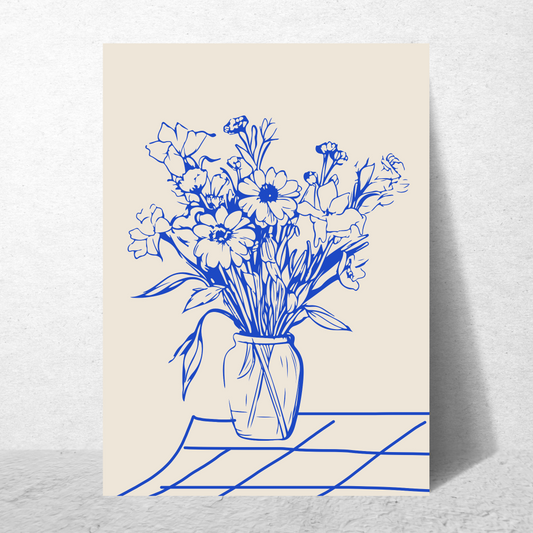 Minimal Floral Blue