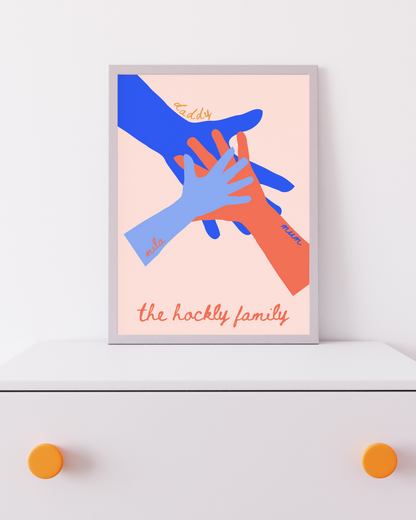 Family Hands Blush (Personalised)