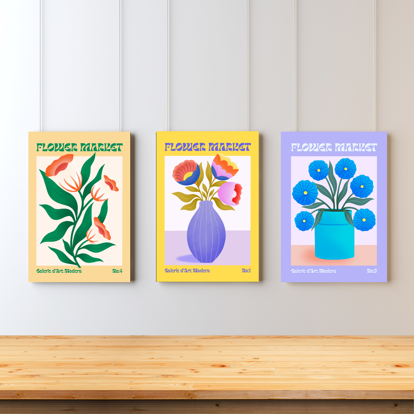Flower Market Triple Art Set