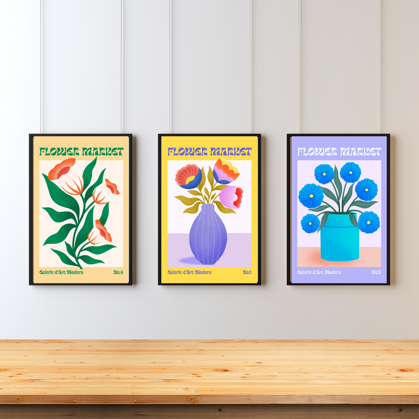 Flower Market Triple Art Set