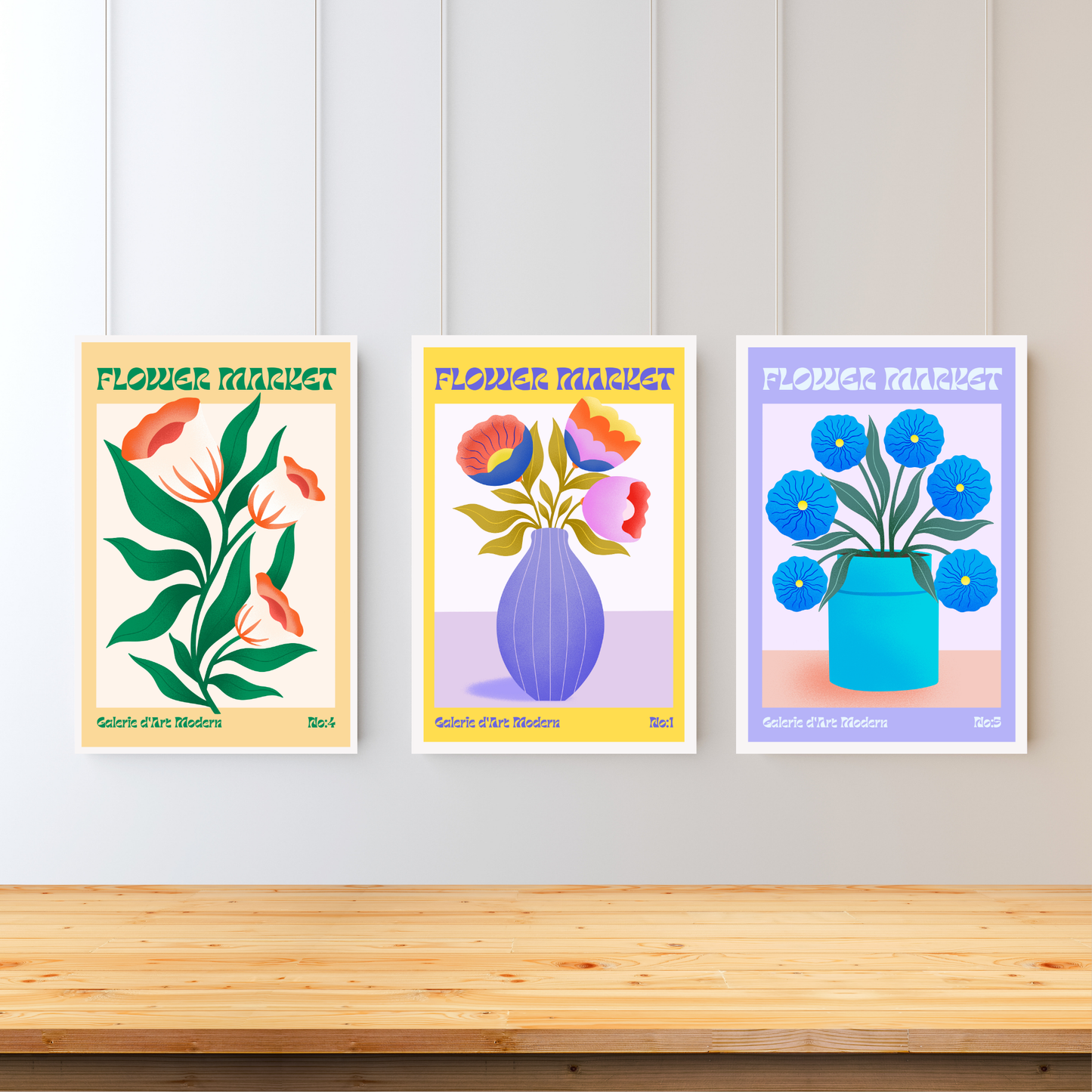 Flower Market Triple Art Set
