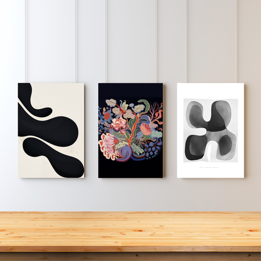 Noir Floral Art Set