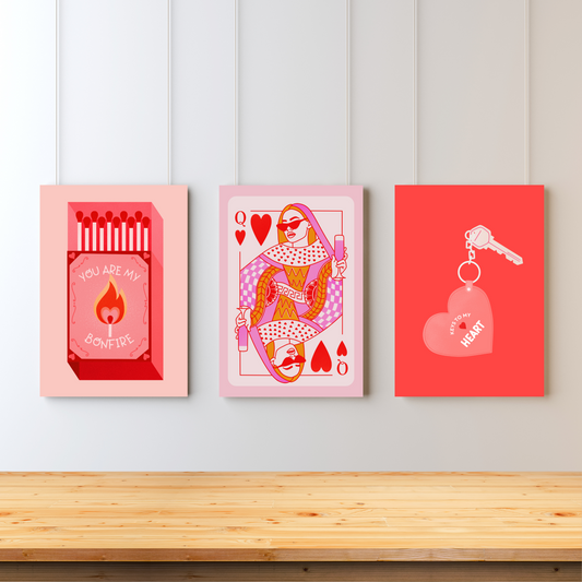 The Queen of Hearts Triple Art Set