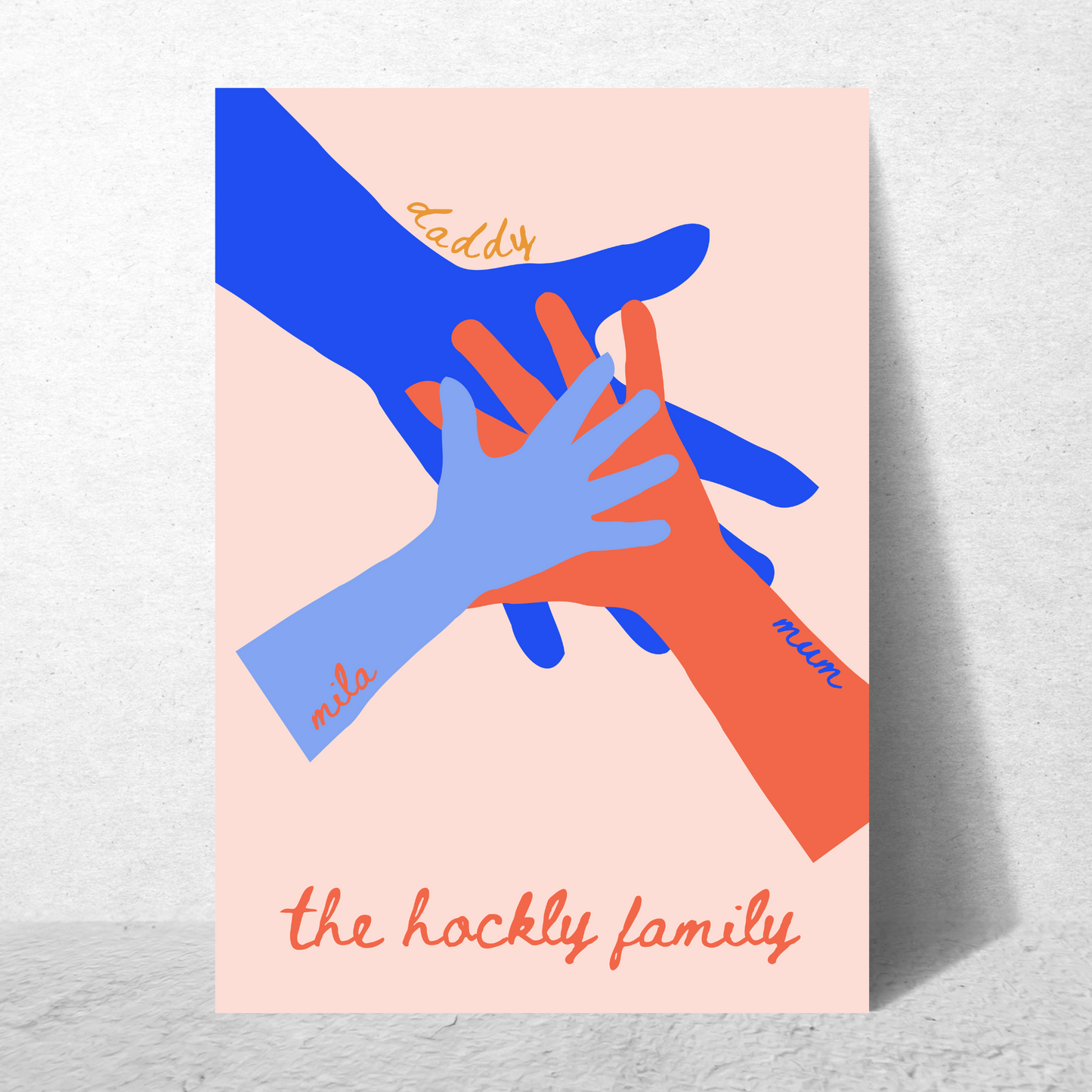 Family Hands Blush (Personalised)