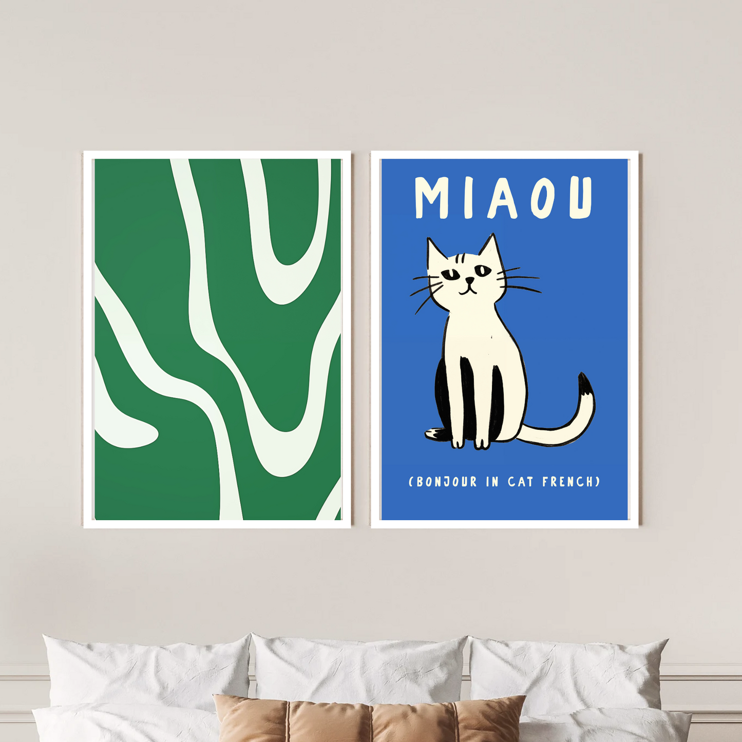Blue Cat Graphic Double Art Set