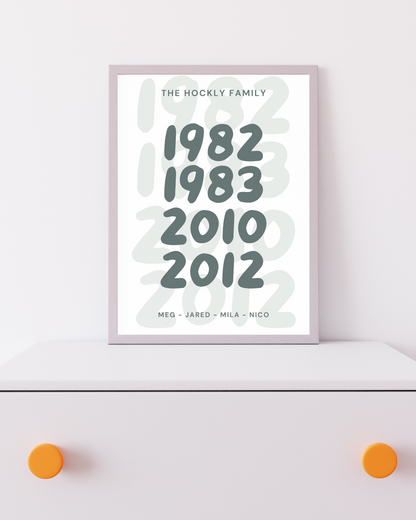 Family Years Bubble (Personalised) - Green